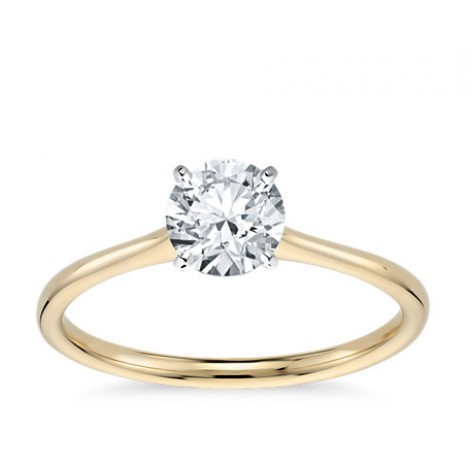 Round Cut Solitaire Engagement Ring in 14K Yellow Gold